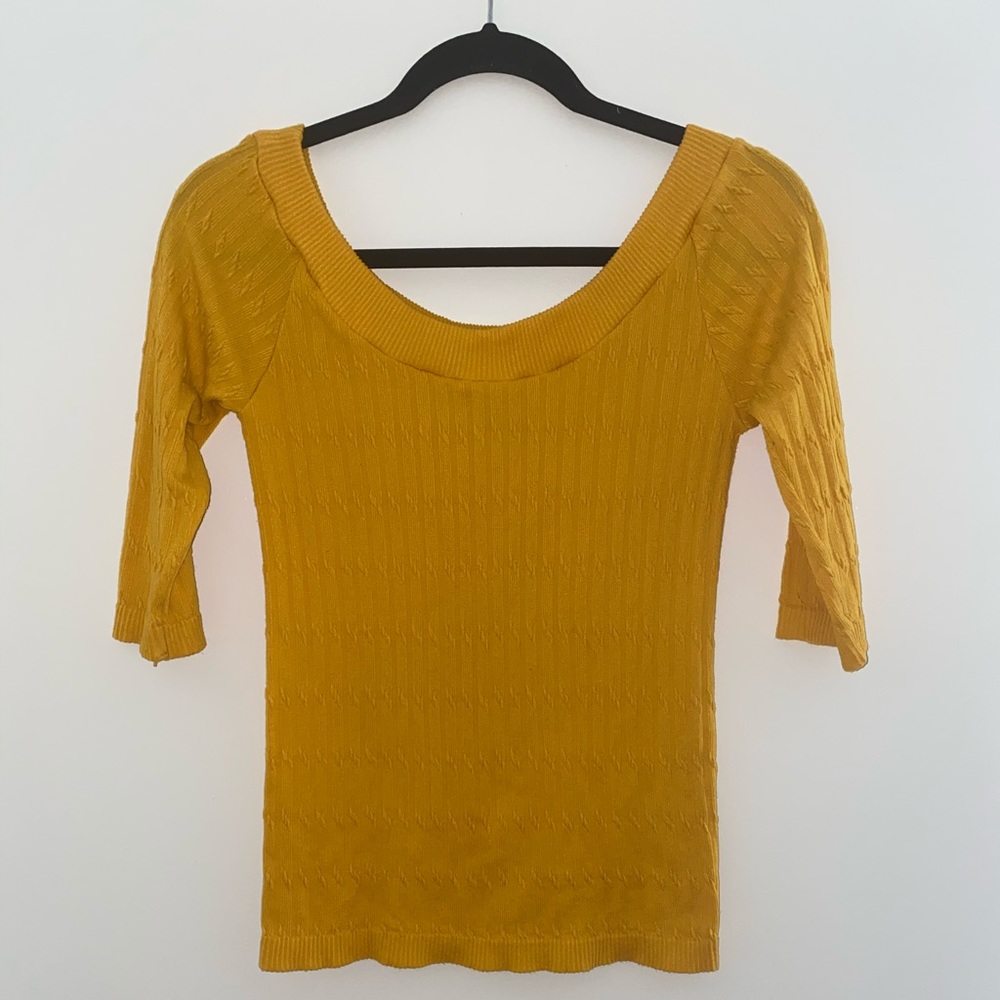 Mustard Off Shoulder Mid sleeves blouse